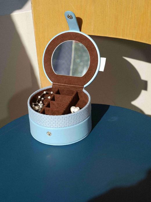 Tagi 小花贝壳鼓鼓珍珠双层收纳盒 便携鼓鼓双层圆圆首饰盒收纳盒 商品图2