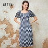 EITIE爱特爱夏季新款气质收腰显瘦通勤百搭a字印花连衣裙8207913 商品缩略图0