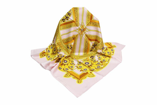 【多样屋专柜】兰之魅  BLUE CHARM艺术金方巾 100%优质桑蚕丝90*90cm 商品图4