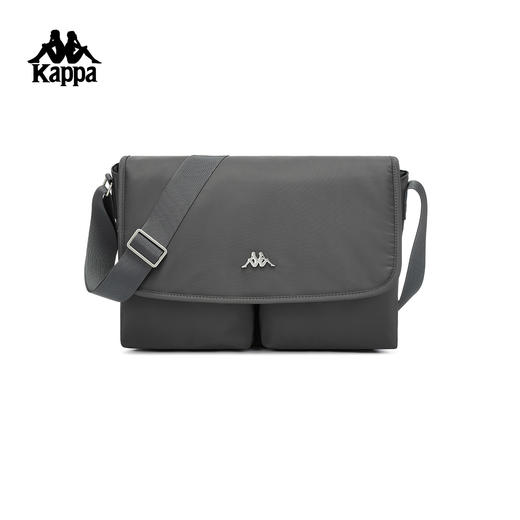 Kappa 卡帕背靠背休闲简约风翻盖斜挎包男女大容量通勤单肩包包K0GX8BD10 商品图0