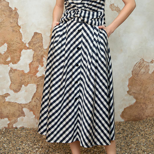 EITIE爱特爱气质优雅通勤高腰显瘦a字半身裙夏季新款8206903 商品图3