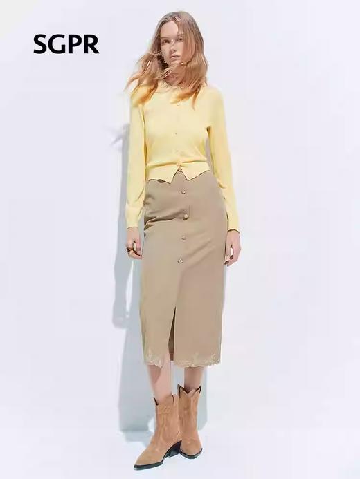 天虹玛克门店发货：【SGPR】鹅黄色针织衫2026年春季新款针织开衫 商品图2