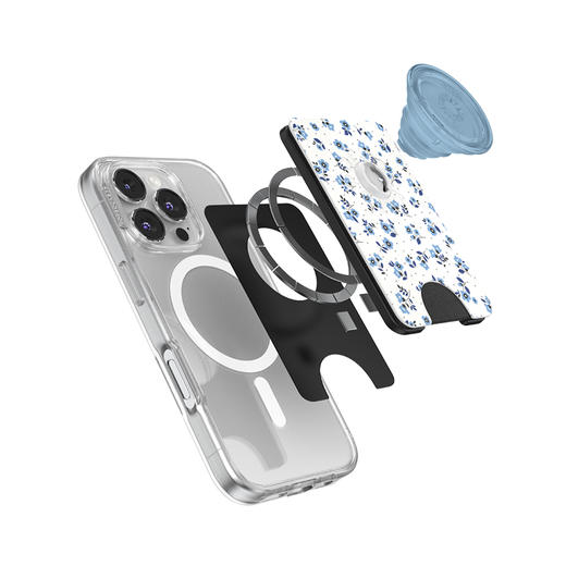 【芭蕾舞房】迷你蓝碎花· MagSafe卡包 WALLET卡包 Wallet of Magsafe磁吸卡包系列 蓝色 花卉植物 商品图2