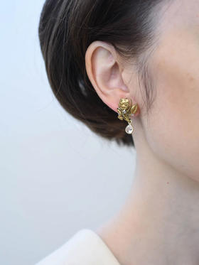 在途4周到｜Monshiro-pansy-三色堇 迷你 耳环［日本设计师］