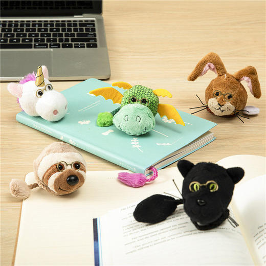 阿果拉-动物书签英国IF文创毛绒龙年独角兽学生趣味送礼物 商品图2