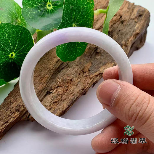 派瑞翡翠 翡翠手镯 糯种 紫色 商品图3