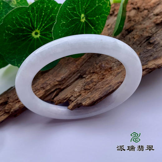 派瑞翡翠 翡翠手镯 糯种 白色 商品图0