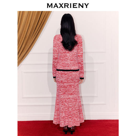 MAXRIENY廓形小香风针织外套羊毛混纺开衫长袖上衣女冬日甜柔穿搭(货号:MS86JA753) 商品图3
