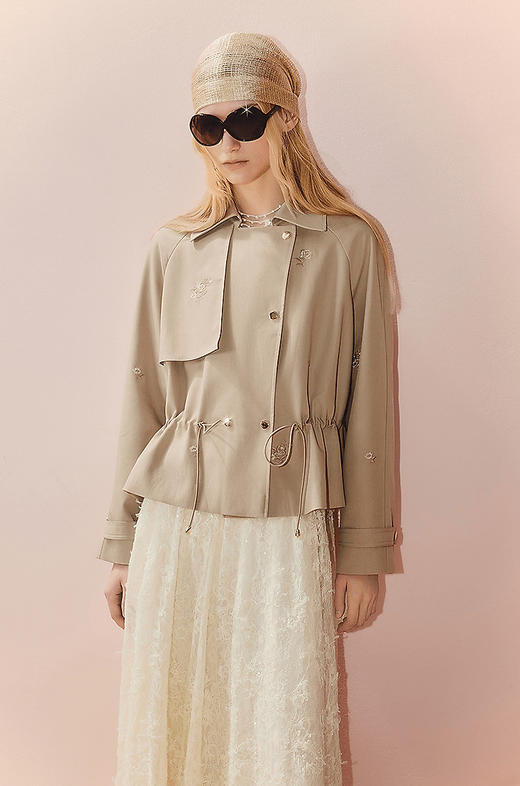 巴恩风穿搭抽绳调节H型外套女优雅感上衣25秋MS86JA519X10 商品图0