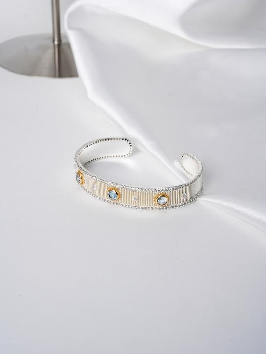 北京仓｜Diaperis Paris-SOLENA-银色 蓝托帕石 锆石 手镯［法国设计师］ 商品图1