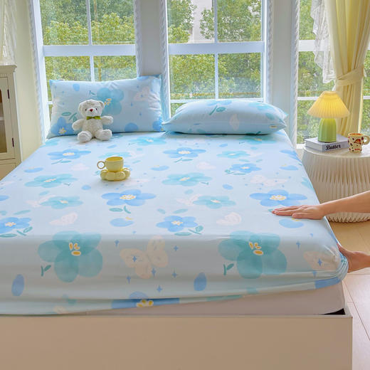 自然醒A类全棉老粗布床笠罩纯棉床垫保护罩全包宿舍单人床单枕套席梦思隔脏套NH177 商品图6