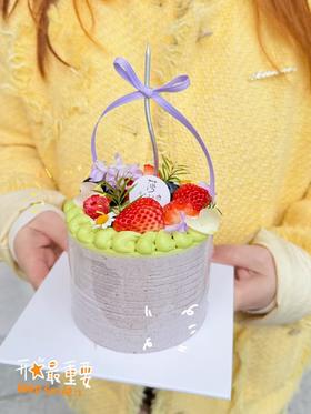 4寸女神节蓝莓生花蛋糕
