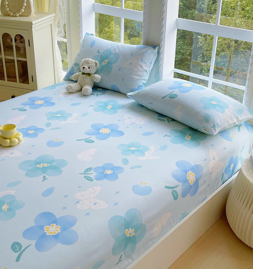 自然醒A类全棉老粗布床笠罩纯棉床垫保护罩全包宿舍单人床单枕套席梦思隔脏套NH177 商品图4