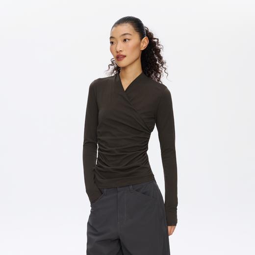 Oneup裹身褶皱长袖 商品图1