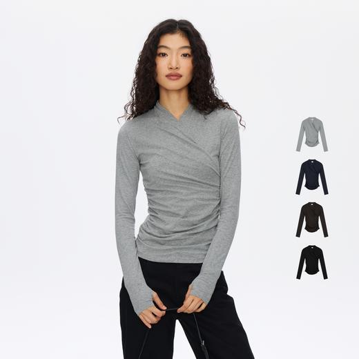 Oneup裹身褶皱长袖 商品图0