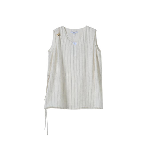 VIMAGE纬漫纪2026夏季新款条纹修身收腰无袖显瘦百搭上衣V2513224 商品图5