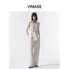 VIMAGE纬漫纪2026夏季新款条纹修身收腰无袖显瘦百搭上衣V2513224 商品缩略图0