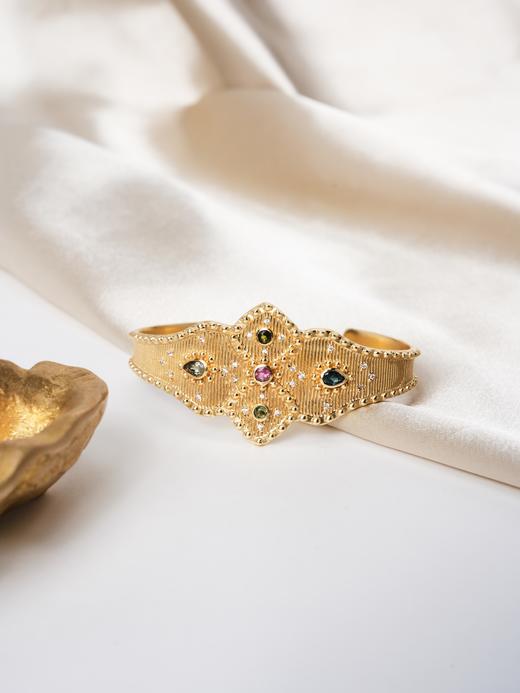 北京仓｜Diaperis Paris-ALTHEA-金色 碧玺 锆石 手镯［法国设计师］ 商品图2