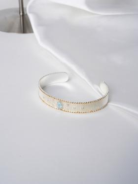 北京仓｜Diaperis Paris-CAMALA-银色 蓝托帕石 锆石 手镯［法国设计师］