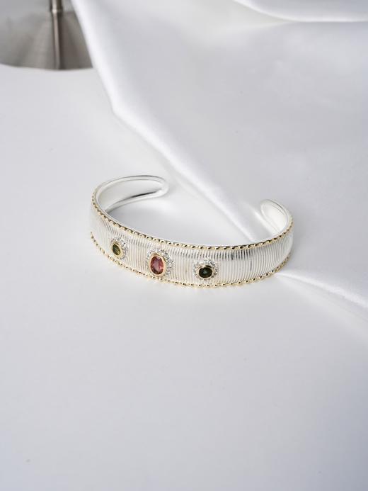 北京仓｜Diaperis Paris-TESSAI-银色 碧玺 锆石 手镯［法国设计师］ 商品图1