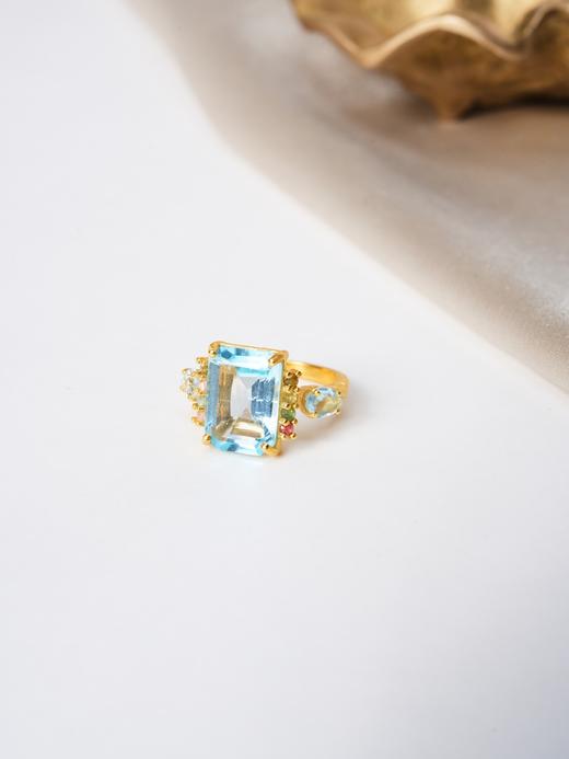 北京仓｜Diaperis Paris-ILIOS-金色 碧玺 蓝托帕石 戒指［法国设计师］ 商品图2