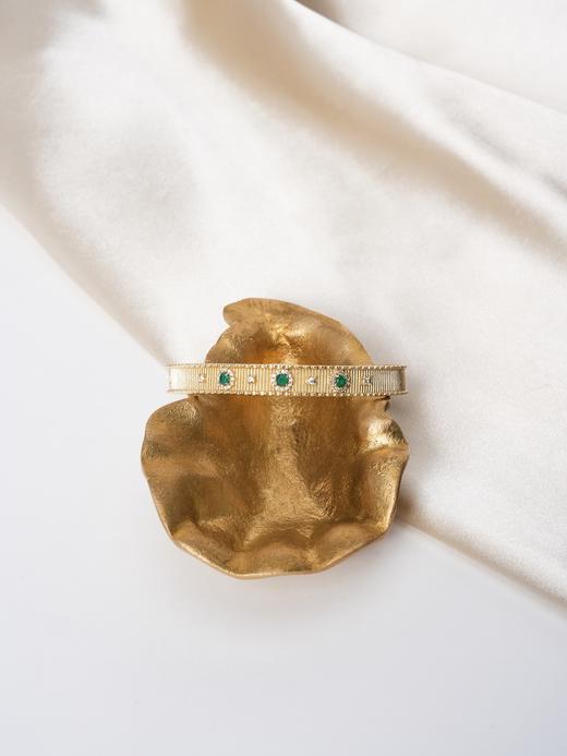 北京仓｜Diaperis Paris-SAO-金色 绿玛瑙 锆石 手镯［法国设计师］ 商品图1