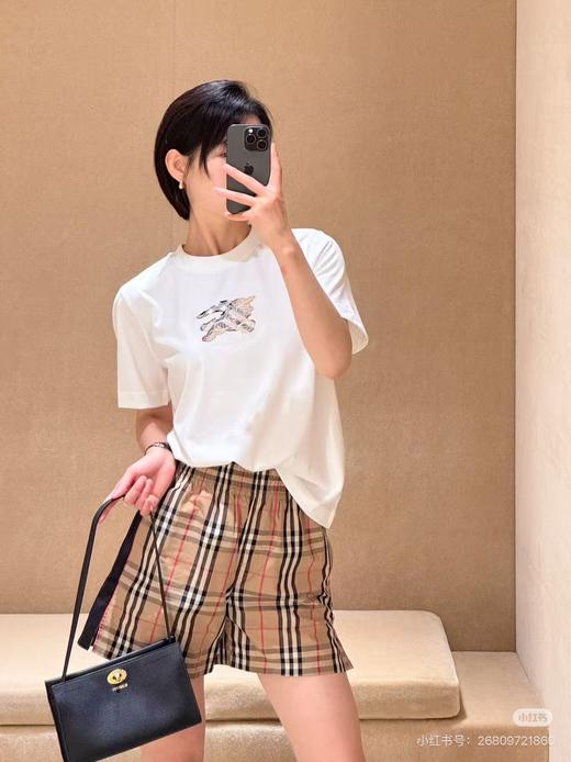 BUR早春新款战马格纹徽章标识圆领短袖 三个色 商品图3