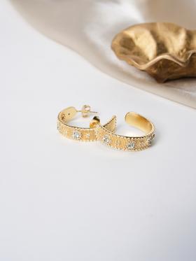 北京仓｜Diaperis Paris-ESSIA-金色 蓝托帕石 锆石 耳环［法国设计师］