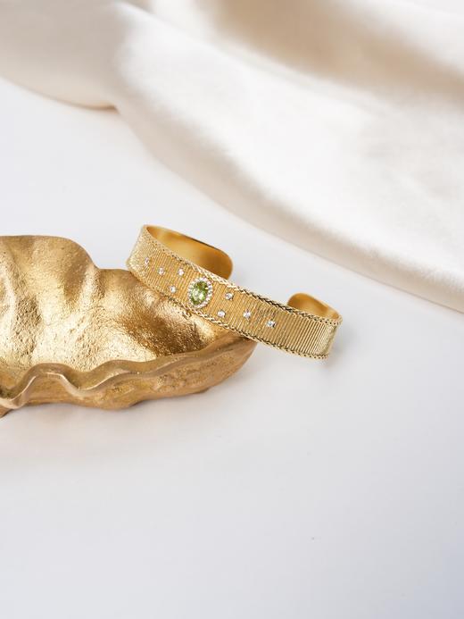 北京仓｜Diaperis Paris-CAMALA-金色 绿色碧玺 锆石 手镯［法国设计师］ 商品图1