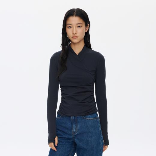 Oneup裹身褶皱长袖 商品图2