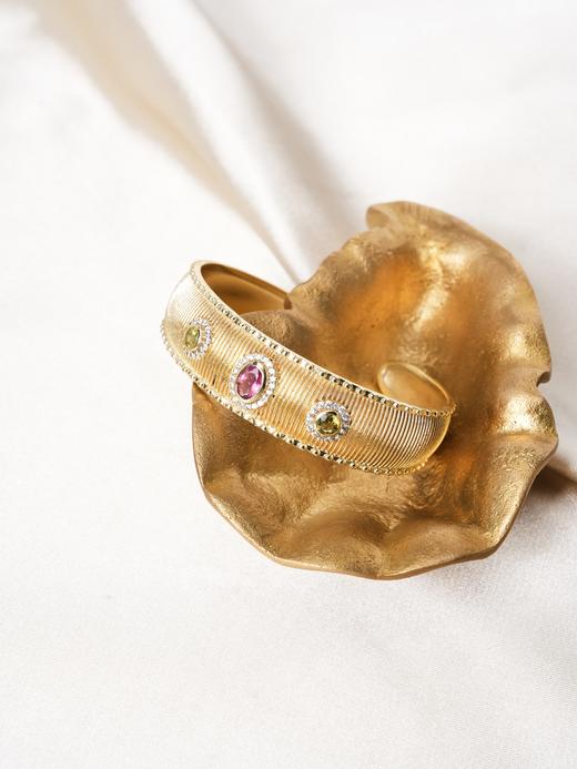 北京仓｜Diaperis Paris-TESSAI-金色 碧玺 锆石 手镯［法国设计师］ 商品图0