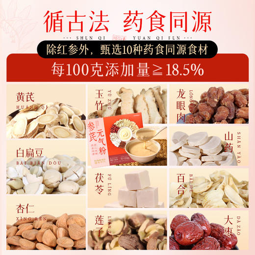 康美参芪元气粉900克（30袋） 代餐粉食养药食同源冲调谷物日常冲调粥年货礼盒 商品图2