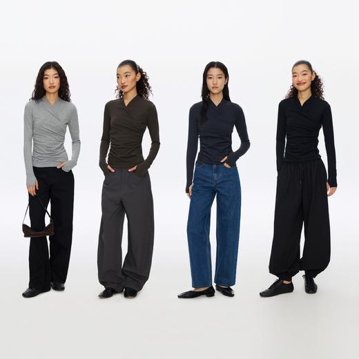 Oneup裹身褶皱长袖 商品图4