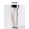 VIMAGE纬漫纪2026夏季新款撞色竖条纹显瘦高腰阔腿休闲长裤V2505219 商品缩略图0