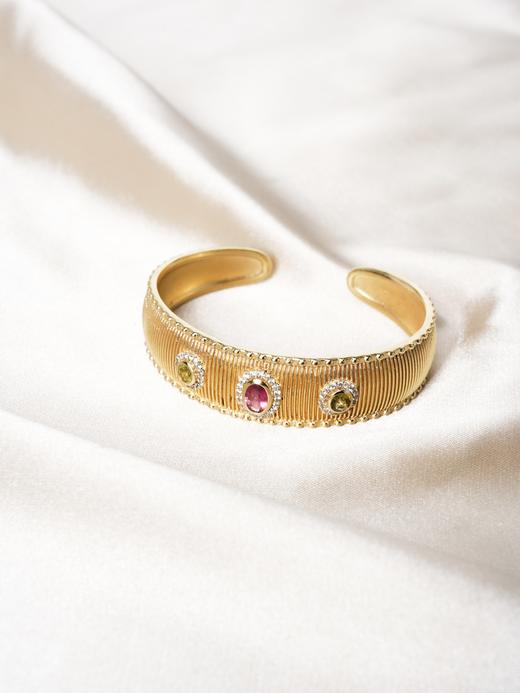 北京仓｜Diaperis Paris-TESSAI-金色 碧玺 锆石 手镯［法国设计师］ 商品图2