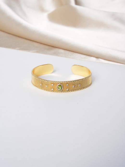 北京仓｜Diaperis Paris-CAMALA-金色 绿色碧玺 锆石 手镯［法国设计师］ 商品图0