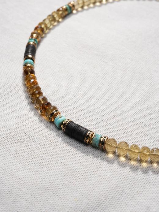 北京仓｜Bohemian Rhapsodie-Dalila-啤酒色石英 绿松石 舒俱来 项链［法国设计师］ 商品图2