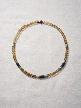 北京仓｜Bohemian Rhapsodie-Dalila-啤酒色石英 绿松石 舒俱来 项链［法国设计师］