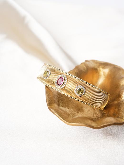 北京仓｜Diaperis Paris-TESSAI-金色 碧玺 锆石 手镯［法国设计师］ 商品图1