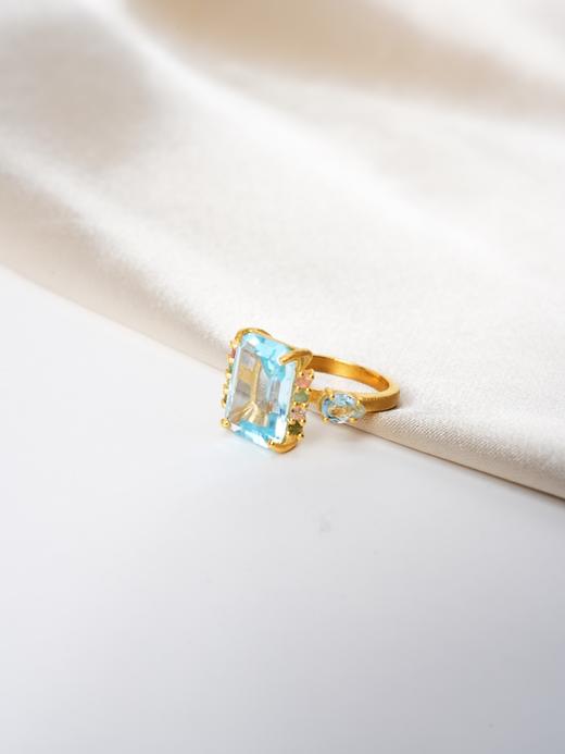 北京仓｜Diaperis Paris-ILIOS-金色 碧玺 蓝托帕石 戒指［法国设计师］ 商品图0