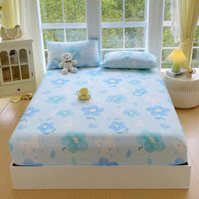 自然醒A类全棉老粗布床笠罩纯棉床垫保护罩全包宿舍单人床单枕套席梦思隔脏套NH177