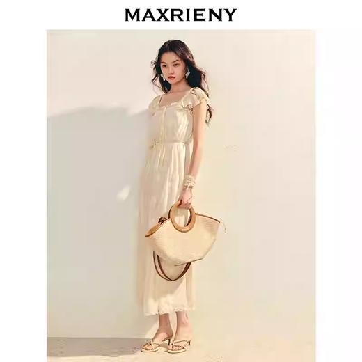 玛克门店发货：MAXRIENY连衣裙款奶油色长裙货号：MS86DR080 商品图0