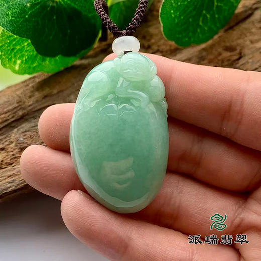 派瑞翡翠 翡翠挂件 糯种 绿色 商品图1