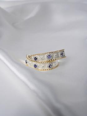 北京仓｜Diaperis Paris-ESSIA-银色 青金石 锆石 耳环［法国设计师］