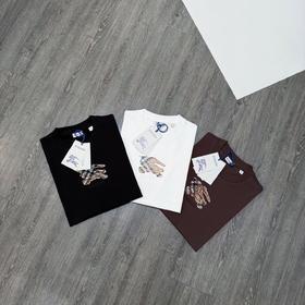 BUR早春新款战马格纹徽章标识圆领短袖 三个色