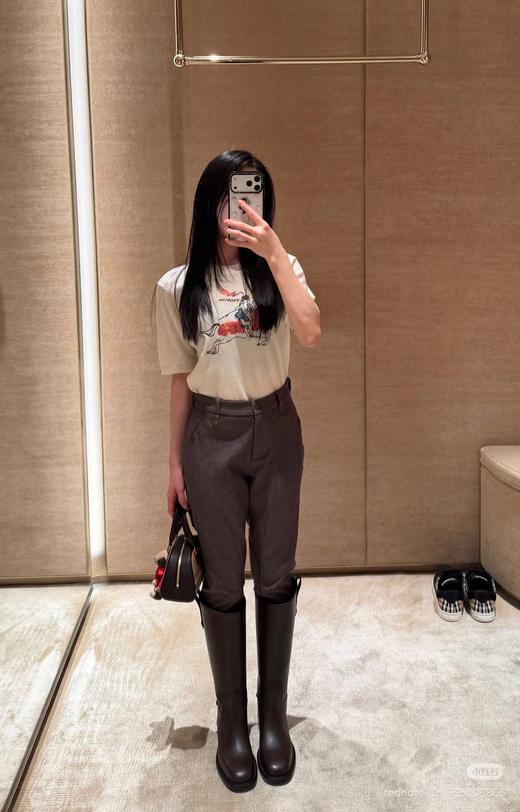 BUR十字绣骑士徽标短袖羊毛罩衫，100% 80支精纺羊毛 商品图3