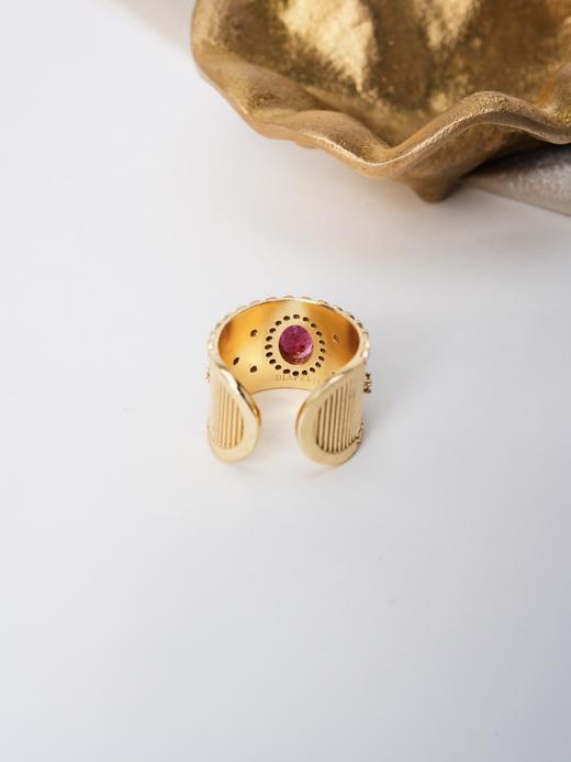 北京仓｜Diaperis Paris-CAMALA-金色 红色碧玺 锆石 戒指［法国设计师］ 商品图2