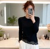 LS竹纤维女士时尚下摆蕾丝打底衫6901 商品缩略图1