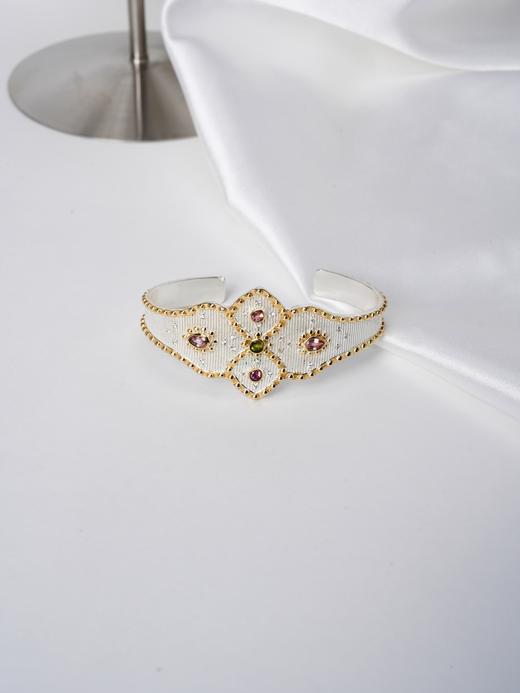 北京仓｜Diaperis Paris-ALTHEA-阿尔泰娅 银色 碧玺 开口 手镯［法国设计师］ 商品图0