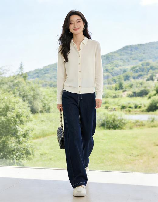 爆款预售  臣禾	【三好裤】撞色明线仿牛仔裤垂感休闲裤	JZ253060103 商品图3